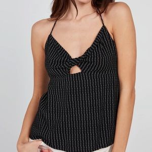Volcom Wild Queendom Halter Top Black White Medium